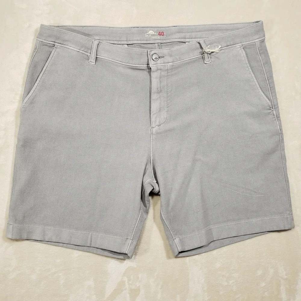 Faherty Movement Shorts Mens 40 Gray‎ Stretch Cotton Blend Casual MBS2217-IRN